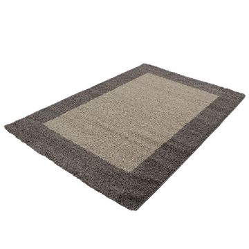 Life Shaggy Schatten teppich hochflor läufer 100x200cm taupe