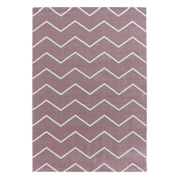 Rio Zigzag teppich hochflor rechteckig 140x200cm rose