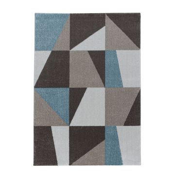 Efor Hexa teppich kurzflor läufer 80x250cm blau