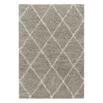 Alvor Shaggy teppich hochflor rechteckig 60x110cm beige