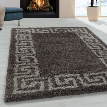 Hera Shaggy teppich hochflor rechteckig 160x230cm taupe