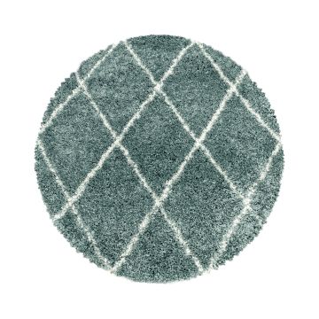 Alvor Shaggy teppich hochflor rund Ø 120cm blau