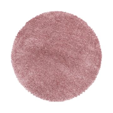 Fluffy Shaggy teppich hochflor rund Ø 120cm rose