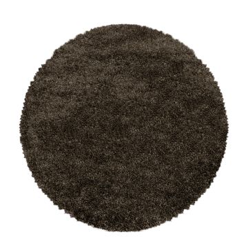 Fluffy Shaggy teppich hochflor rund Ø 120cm braun