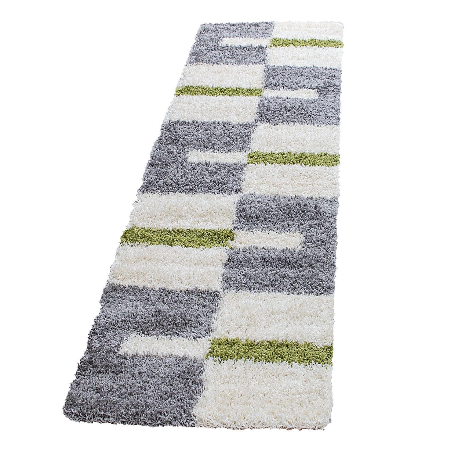 Gala Shaggy teppich hochflor läufer 80x250cm grün