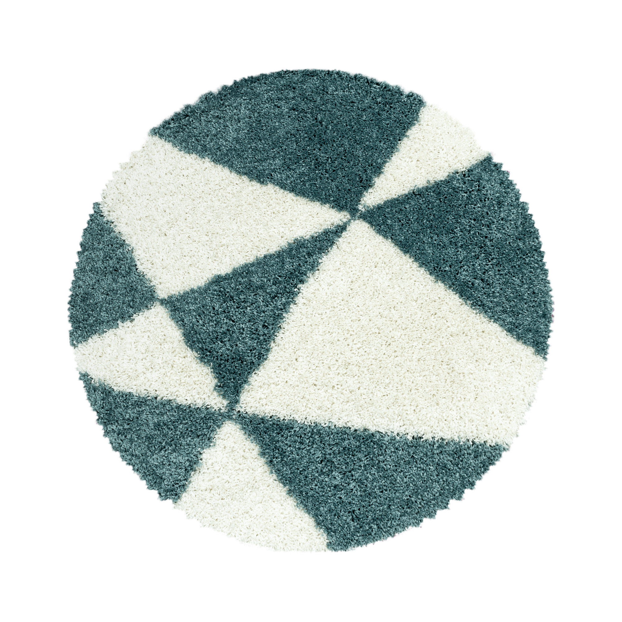Tango Shaggy teppich hochflor rund Ø 80cm blau