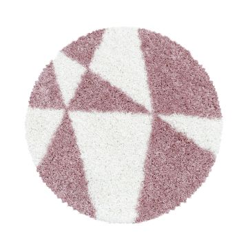 Tango Shaggy teppich hochflor rund Ø 120cm rose