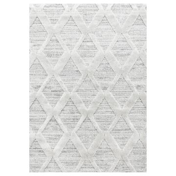 Pisa Rhombus teppich hochflor rechteckig 120x170cm grau