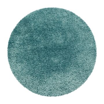 Brilliant Shaggy teppich hochflor rund Ø 80cm wasserblau