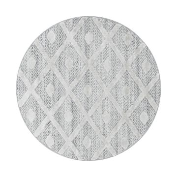 Pisa Rheng teppich hochflor rund Ø 120cm grau