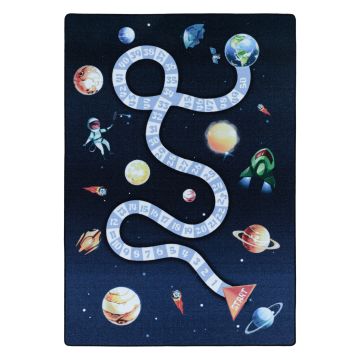Play Raumfahrt anti-rutsch pädagogischer zahlen spielmatte schlingenflor rechteckig 100x150cm navy blau