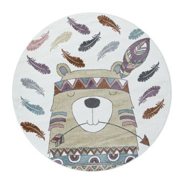 Funny Biber baby kinderzimmer teppich kurzflor rund Ø 160cm gelb