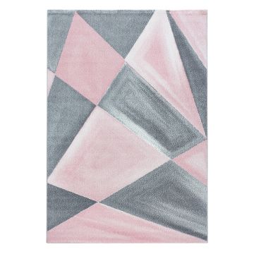 Beta Bakla teppich kurzflor läufer 80x250cm rosa