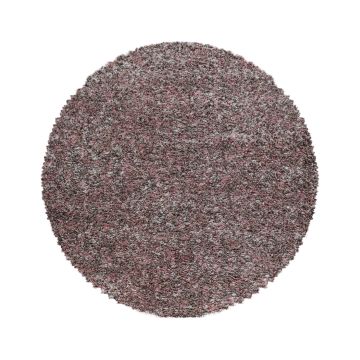 Enjoy Shaggy teppich hochflor rund Ø 80cm rose