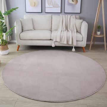 Sky teppich kurzflor rund Ø 160cm beige