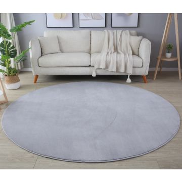 Sky teppich kurzflor rund Ø 120cm silber