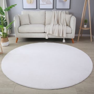 Sky teppich kurzflor rund Ø 160cm creme