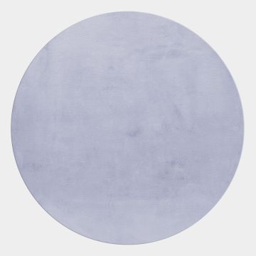 Pouffy teppich fluffy hochflor rund Ø 160cm silber