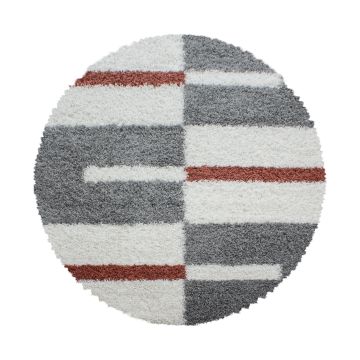 Gala Shaggy teppich hochflor rund Ø 120cm terra