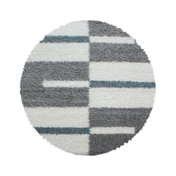 Gala Shaggy teppich hochflor rund Ø 80cm türkis