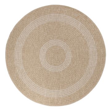 Comilla Nipu teppich indoor/outdoor rund Ø 160cm jute beige