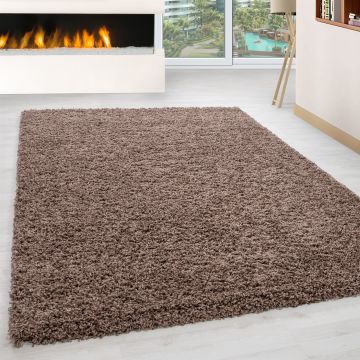 Life Shaggy teppich hochflor rechteckig 300x400cm mokka