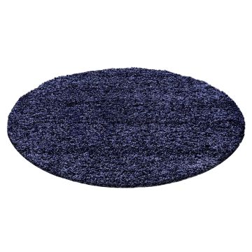 Life Shaggy teppich hochflor rund Ø 80cm navy blau