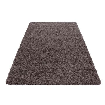 Life Shaggy teppich hochflor rechteckig 60x110cm taupe