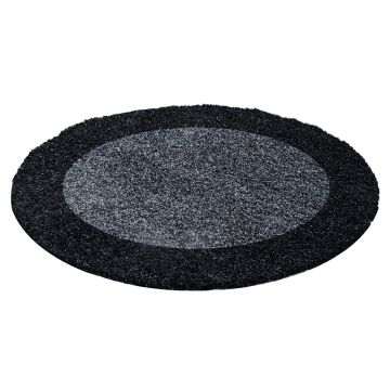 Life Shaggy Schatten teppich hochflor rund Ø 160cm anthrazit