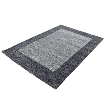 Life Shaggy Schatten teppich hochflor rechteckig 120x170cm grau