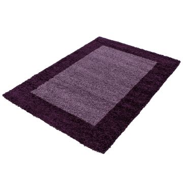 Life Shaggy Schatten teppich hochflor rechteckig 60x110cm lila