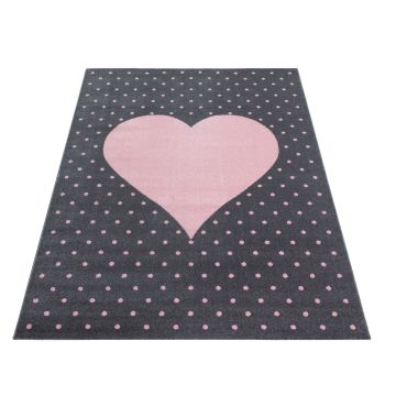 Bambi Herz kinderzimmer teppich kurzflor rechteckig 160x230cm rosa