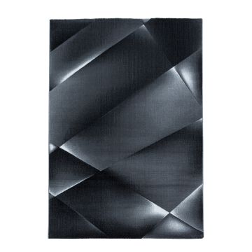 Costa Bary teppich kurzflor läufer 80x250cm schwarz