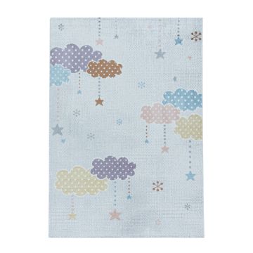 Lucky Wolken baby kinderzimmer teppich kurzflor rechteckig 160x230cm weiß