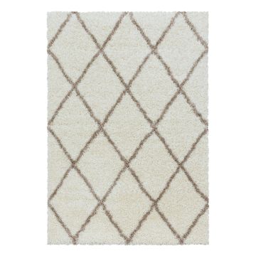 Alvor Shaggy teppich hochflor läufer 80x250cm creme