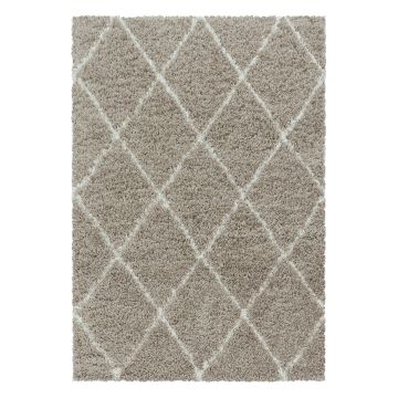 Alvor Shaggy teppich hochflor läufer 80x250cm beige