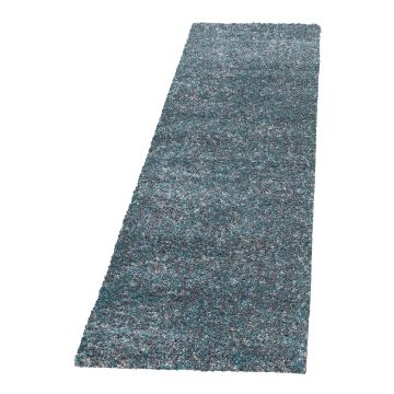 Enjoy Shaggy teppich hochflor läufer 80x250cm blau