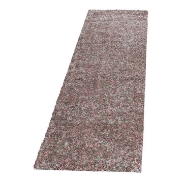 Enjoy Shaggy teppich hochflor läufer 80x250cm rose