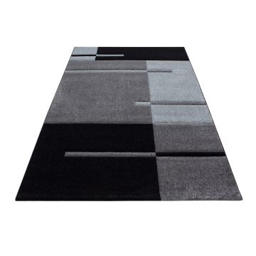 Hawaii Streifen teppich kurzflor rechteckig 80x150cm grau