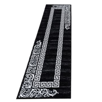 Miami Henna teppich kurzflor läufer 80x300cm schwarz