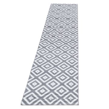 Plus Rhombus teppich kurzflor läufer 80x300cm grau