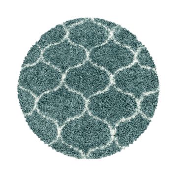 Salsa Shaggy teppich hochflor rund Ø 80cm blau