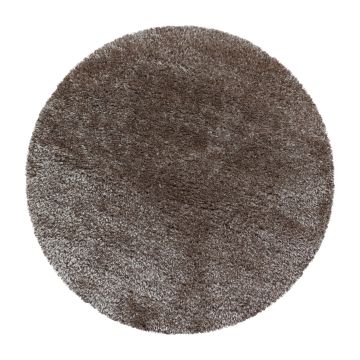 Brilliant Shaggy teppich hochflor rund Ø 80cm taupe