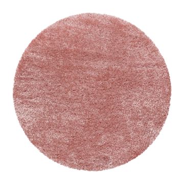 Brilliant Shaggy teppich hochflor rund Ø 80cm rose