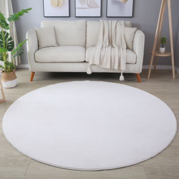 Sky teppich kurzflor rund Ø 120cm creme