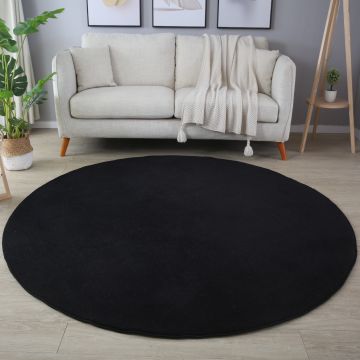 Sky teppich kurzflor rund Ø 160cm schwarz